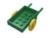 Набор LEGO Wheelbarrow with 2 Yellow Wheels and Red Axle (Complete), Зеленый