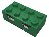 Набор LEGO Brick 2 x 4 with Smiling Face with Fangs Print [2759], Зеленый