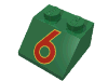 Набор LEGO Slope 45В°  2 x  2 with Red/Yellow "6" Print, Зеленый