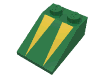 Набор LEGO Slope 33В° 3 x 2 with Yellow Triangles Print, Зеленый