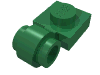 Набор LEGO Plate Special 1 x 1 with Clip Light [Thick Ring], Зеленый