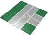 Набор LEGO Baseplate 32 x 32 Road 9-Stud T-Junction Runway, Зеленый