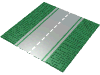 Набор LEGO Baseplate Road 32 x 32 8-Stud Straight with Road Print, Зеленый