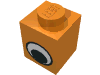 Набор LEGO Brick 1 x 1 with Simple Eye Black and White Print, Оранжевый