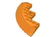 Набор LEGO Brick, Round Corner 10 x 10 with Slope 33В° Edge, Axle Hole, Facet Cutout, Оранжевый