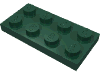 Набор LEGO Plate 2 x 4, Темно-зеленый
