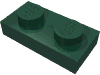 Набор LEGO Plate 1 x 2, Темно-зеленый