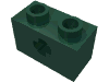 Набор LEGO Technic Brick 1 x 2 with Axle Hole Type 2 [X Opening], Темно-зеленый