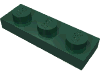 Набор LEGO Plate 1 x 3, Темно-зеленый
