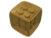 Набор LEGO Die - 6 Sided Rubber Frame with Red Centre Studs [Board Games], Pearl Gold