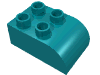 Набор LEGO Brick 2 x 3 with Curved Top, Темно-бирюзовый