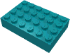 Набор LEGO Brick 4 x 6, Темно-бирюзовый