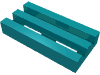 Набор LEGO Tile Special 1 x 2 Grille with Bottom Groove, Темно-бирюзовый