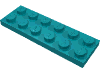 Набор LEGO Plate 2 x 6, Темно-бирюзовый