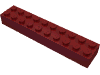 Набор LEGO Brick 2 x 10, Темно-красный