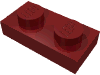Набор LEGO Plate 1 x 2, Темно-красный