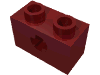 Набор LEGO Technic Brick 1 x 2 with Axle Hole Type 2 [X Opening], Темно-красный