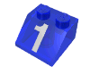 Набор LEGO Slope Brick 45В° 2 x 2 with White Number 1 Print, Trans-Dark Blue