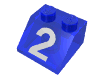 Набор LEGO Slope Brick 45 2 x 2 with White Number 2 Print, Trans-Dark Blue