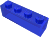 Набор LEGO Brick 1 x 4 without Bottom Tubes, Trans-Dark Blue
