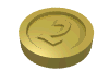 Набор LEGO Minifig Coin with  "2" Gothic Type, Chrome Gold