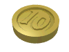 Набор LEGO Minifig Coin with "10" Gothic Type, Chrome Gold