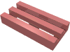 Набор LEGO Tile Special 1 x 2 Grille with Bottom Groove, Sand Red