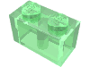 Набор LEGO Brick 1 x 2, Прозрачный зеленый