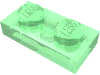 Набор LEGO Plate 1 x 2, Прозрачный зеленый