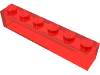 Набор LEGO Brick 1 x 6 without Bottom Tubes, Прозрачный красный