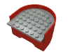 Набор LEGO Boat Section Stern  6 x  6 x  3.333 with LtGray Deck, Красный