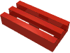 Набор LEGO Tile Special 1 x 2 Grille without Bottom Groove, Красный