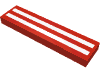 Набор LEGO Tile 1 x 4 with White Horizontal Stripes Print, Красный