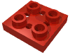 Набор LEGO Plate Special 2 x 2 with Pin on Bottom, Small Holes in Plate and Locking Fingers on Underside, Красный