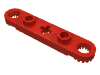Набор LEGO Technic, Plate 1 x 5 with Toothed Ends, 2 Studs and Center Axle Hole, Красный