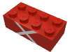 Набор LEGO Brick  2 x  4 with White Cross Print, Красный