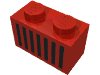 Набор LEGO Brick 1 x 2 with Black Grill Print, Красный
