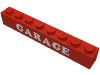 Набор LEGO Brick 1 x 8 with White GARAGE Print, Красный