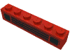 Набор LEGO Brick 1 x 6 with Black Car Grill Print, Красный