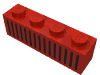 Набор LEGO Brick 1 x 4 with Black Grill Print - 15 Bars, Красный