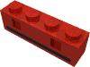 Набор LEGO Brick 1 x 4 with Basic Car Tail-lights Print, Красный