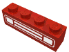 Набор LEGO Brick 1 x 4 with Town Car Grille Chrome, Красный