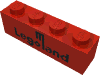 Набор LEGO Brick 1 x 4 with Black Legoland Logo Print, Красный