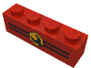Набор LEGO Brick  1 x  4 with Stripes and Wrench Print, Красный