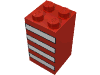Набор LEGO Brick 2 x 2 x 3 with White Stripes Black Outlined Print, Красный
