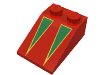 Набор LEGO Slope Brick 33  3 x  2 with Green on Yellow Triangles Print, Красный