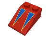 Набор LEGO Slope Brick 33  3 x  2 with Blue on Yellow Triangles Print, Красный