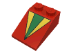 Набор LEGO Slope Brick 33  3 x  2 with Yellow and Green V Print, Красный