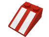 Набор LEGO Slope 33В° 3 x 2 with White Stripes Print, Красный