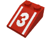 Набор LEGO Slope 33В° 3 x 2 with Number 3 Print, Красный